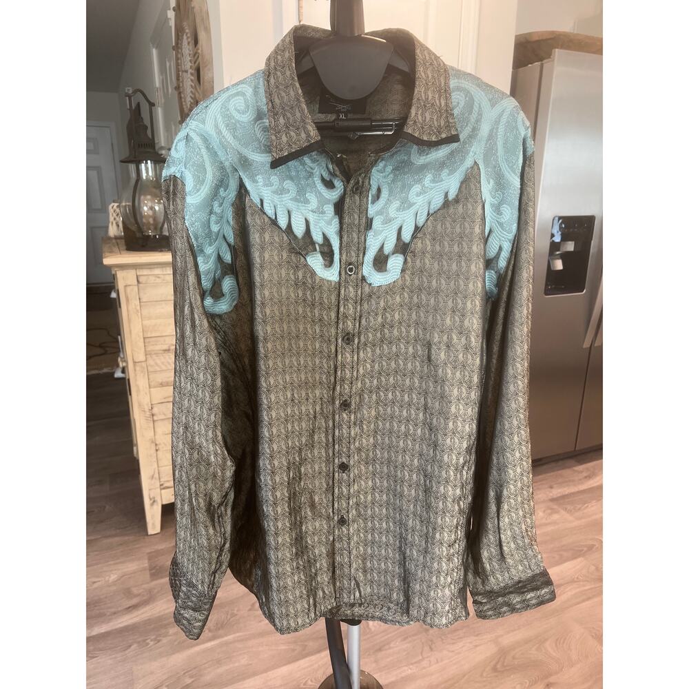El General mens size XL flashy western style button down shirt